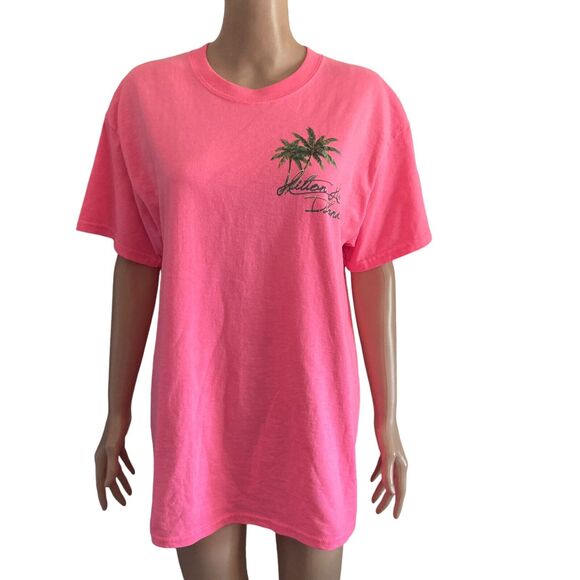 vintage 90s hilton head island shirt large south carolina pink tropical tourist - Picture 2 of 7